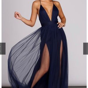 Navy blue tulle dress